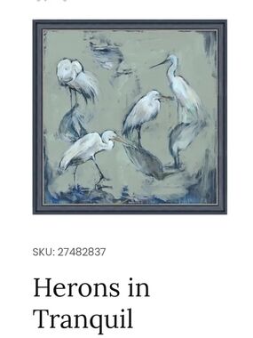 Herons in Tranquil Blue-Green Framed Wall Art